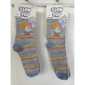 TWO Pairs - BLOW POP Kids Socks Sz.  9-3.5 For Twins, Matching Best Friends